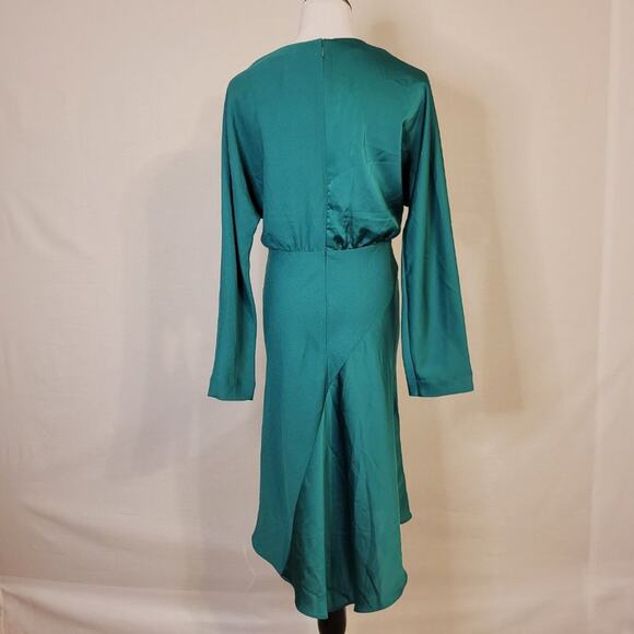 Cushnie x Target Emerald Green V-Neck Long Sleeve Dress - 10 - Picture 5 of 12